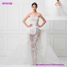 Women Wedding Dress Bridal Gown Transparent White China Made Xiamen Wedding Dress